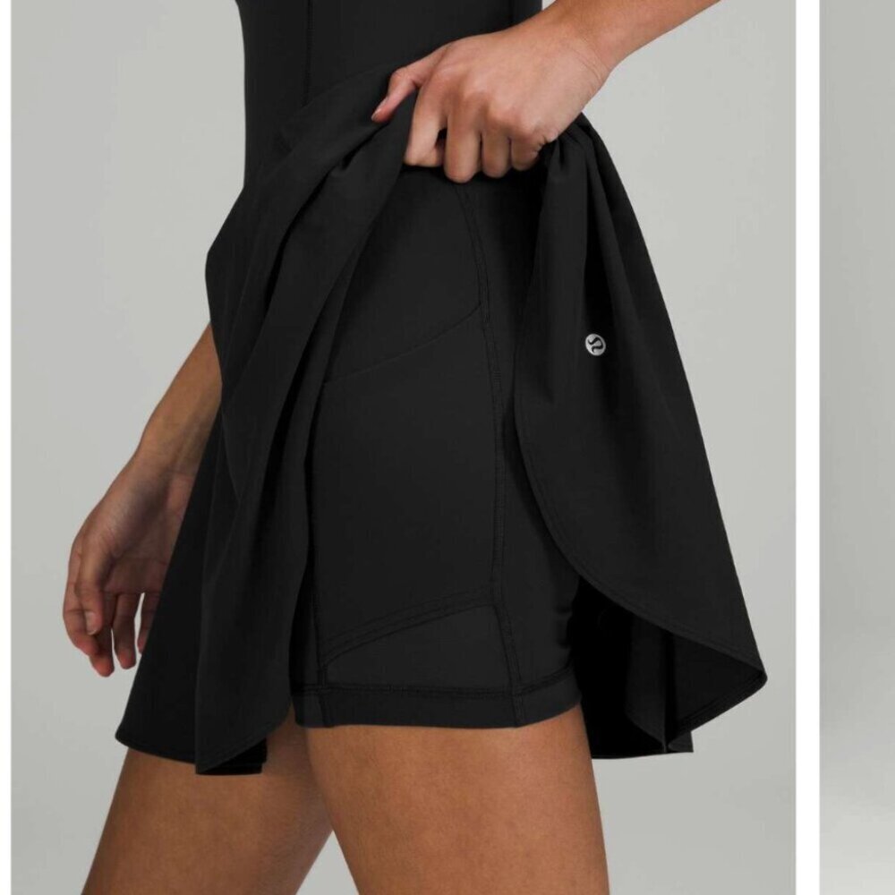 Lululemon Court Crush Tennis Dress Black Size 6 - Picture 3 of 7